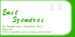 emil szendrei business card